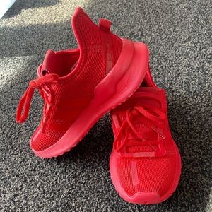 Red adidas toddler shoes